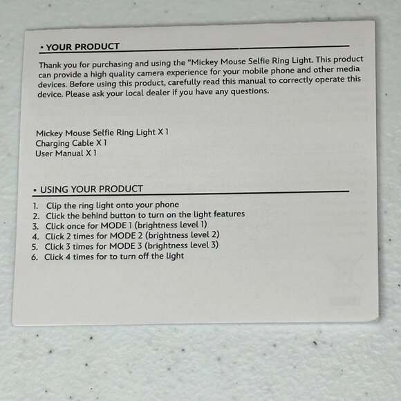 Mickey and Friends Selfie Ring Light LED light clip on selfie ring light - Picture 9 of 9